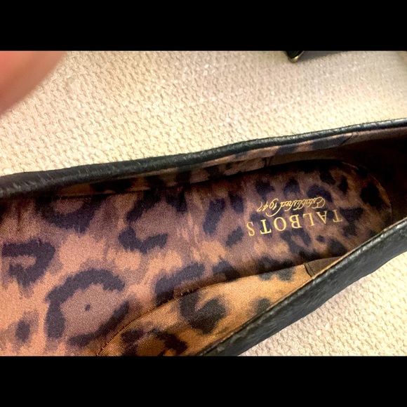 New Talbots Black Calf Hair Ballerina Slip On Flat Shoes SZ 9.5 - Picture 7 of 7